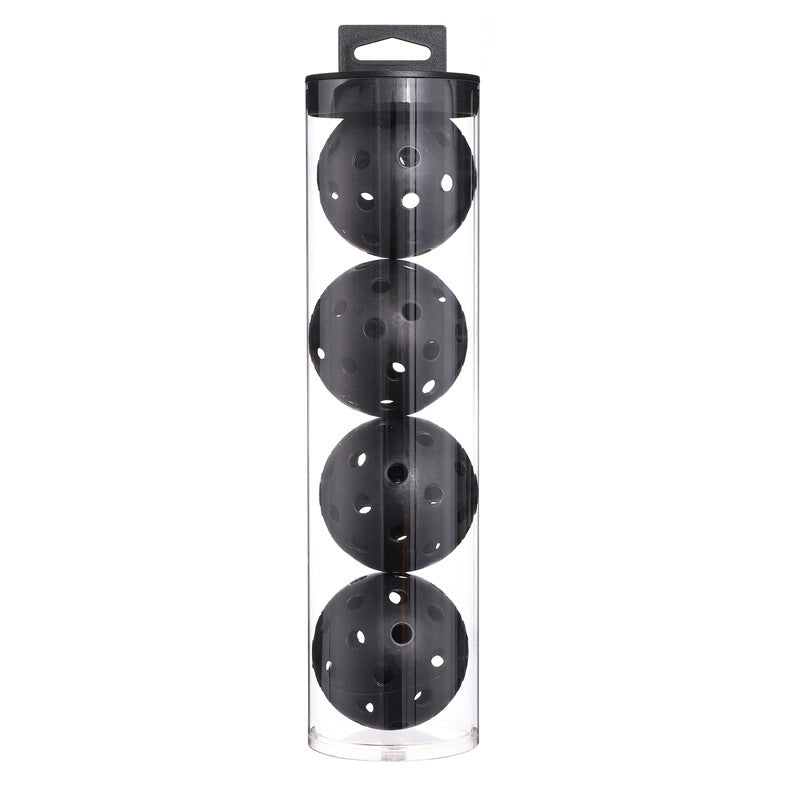 Black Pickleball Balls 4-Packs with Carry Tube x 2 (8 balls in total)