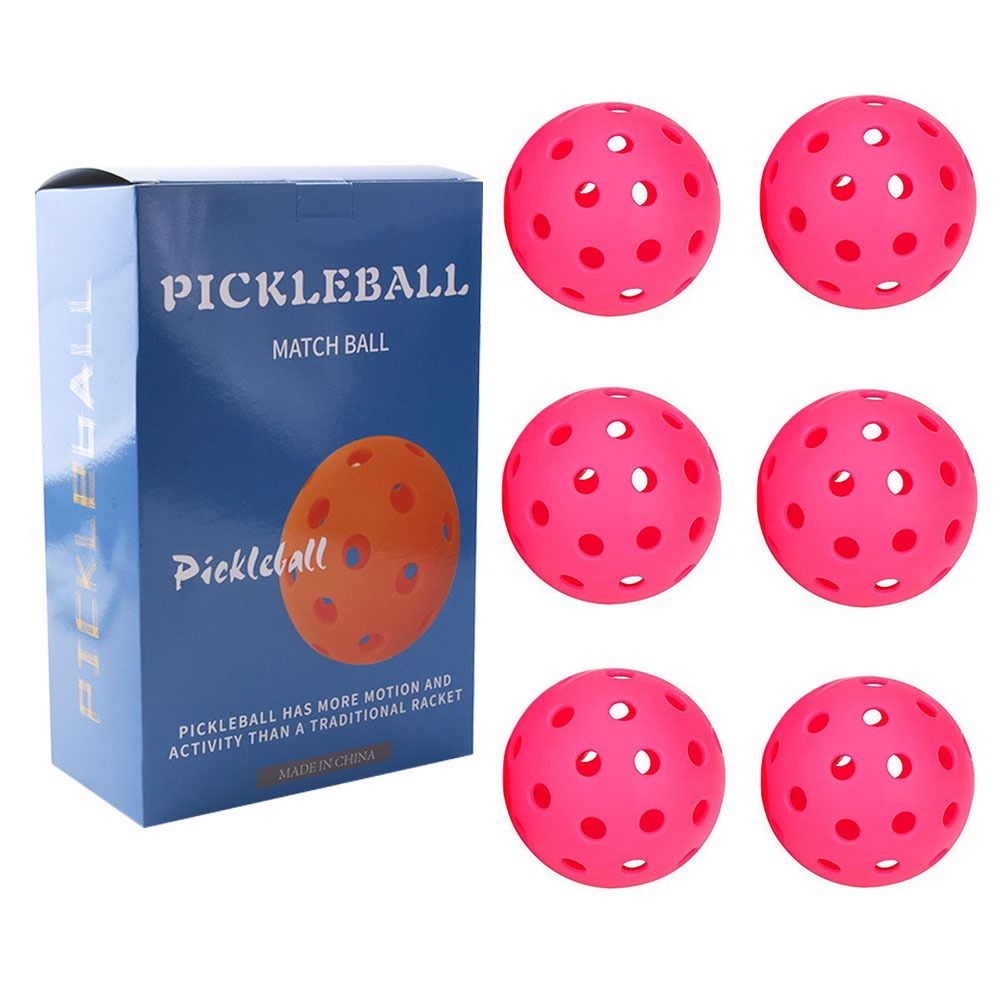 Pink 40 Hole Pickleball Balls - 6 pack