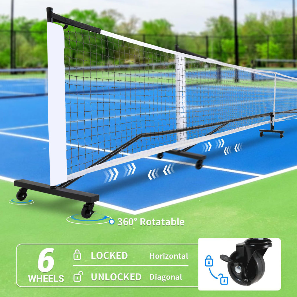 Iron Pipe Pickleball Net
 Six-wheel Portable