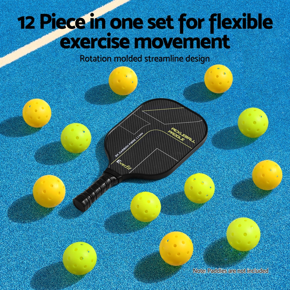 Everfit 12PC Pickleballs Set 40-Hole Design