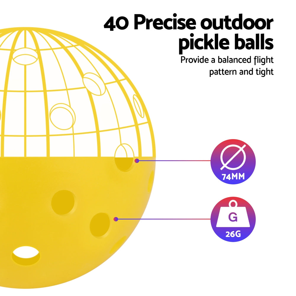 Everfit 12PC Pickleballs Set 40-Hole Design