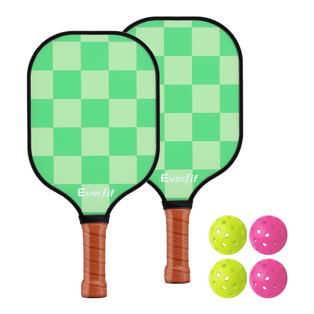 Everfit Pickleball Fibreglass Paddle Set with 4 Balls and Carry Bag