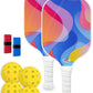 Swirl Coloured Fibreglass Pickleball Paddle Set with 4 Balls