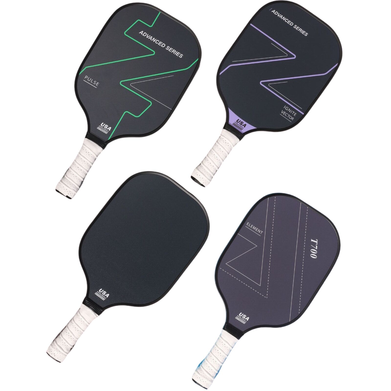 Graphite Carbon Fiber Pickleball Paddle Set – 4 Paddles