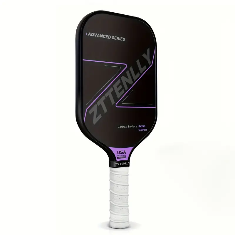 T300 Graphite Carbon Fiber Pickleball Paddle Black/purple
