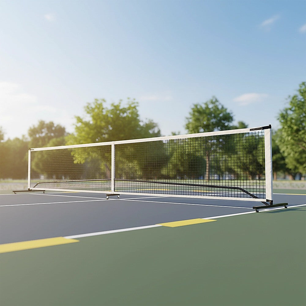 Portable 6.7m Pickleball Net Set – Heavy Duty Metal Frame with Wheels