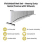 Portable 6.7m Pickleball Net Set – Heavy Duty Metal Frame with Wheels