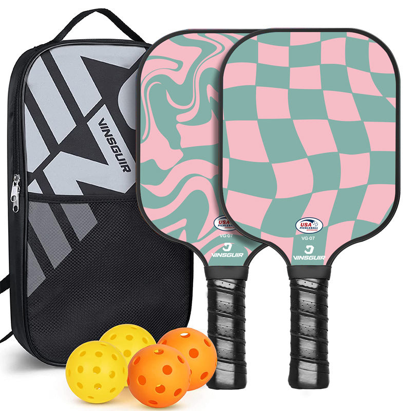 Pink and Grey Fiberglass Pickleball Paddle Set
