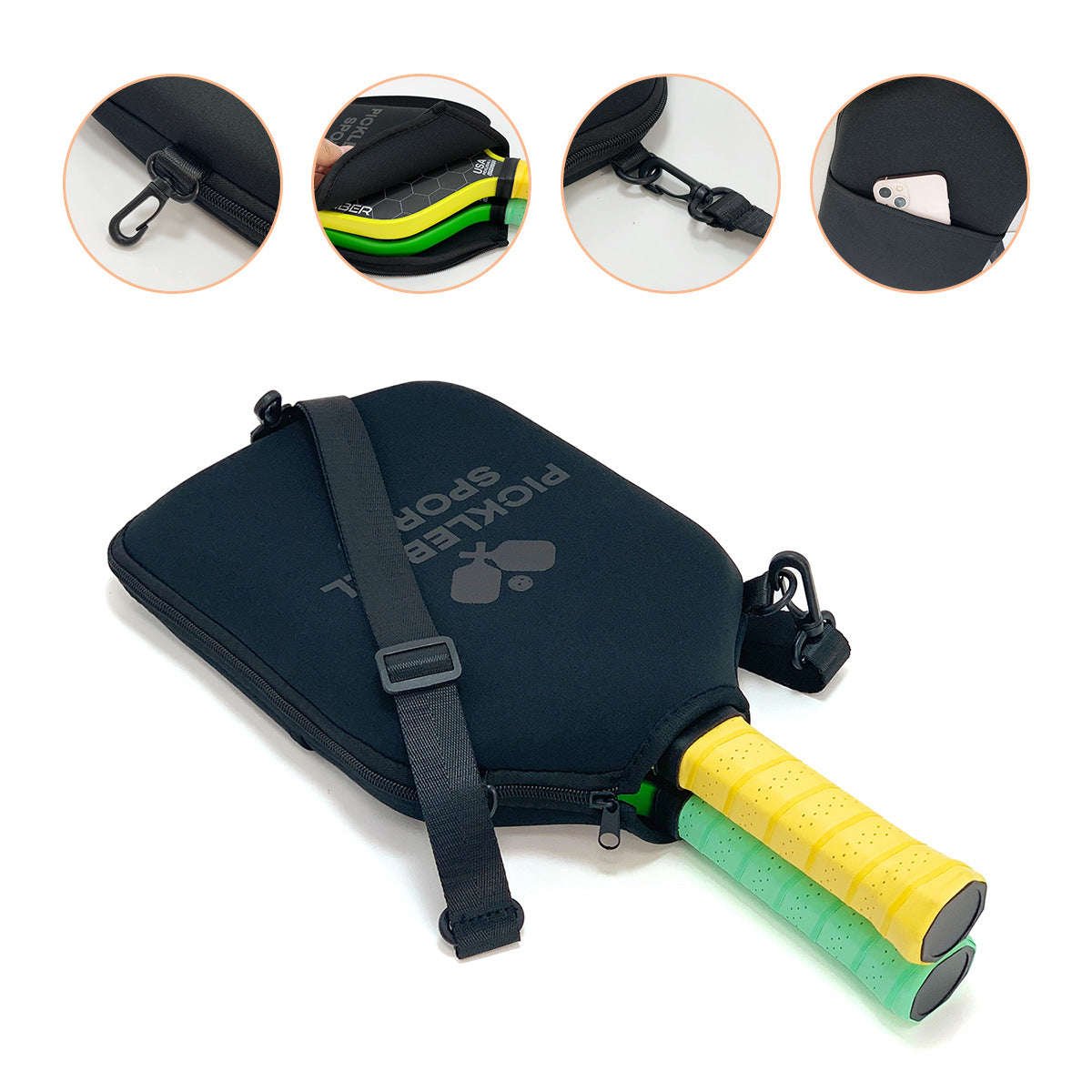 Black Pickleball Paddle Cover