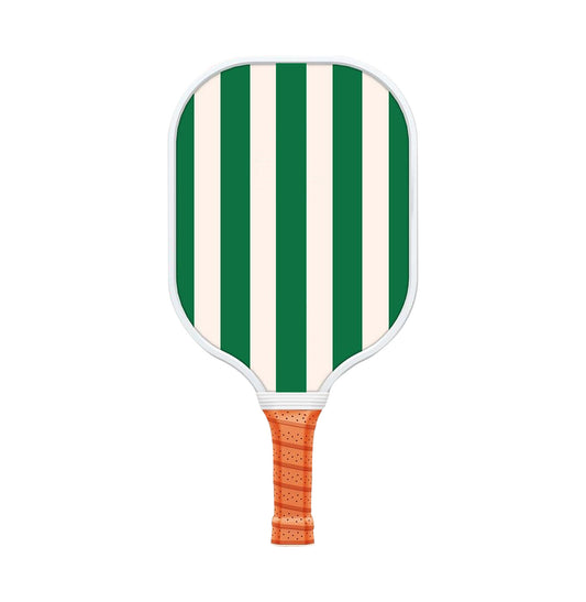 White And Green Vertical Stripes Carbon Fiber & Fiberglass Paddle