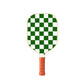 White And Green squares Carbon Fiber & Fiberglass Pickleball Paddle
