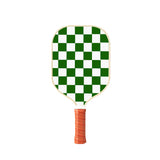 White And Green squares Carbon Fiber & Fiberglass Pickleball Paddle