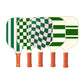 White And Green squares Carbon Fiber & Fiberglass Pickleball Paddle