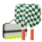 White And Green Checkers Paddle Set - 2 Paddles, 4 Balls, and Carry Bag