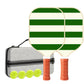 White And Green Horizontal Stripes Carbon Fiber Paddle Set - 2 Paddles, 4 Balls, and Carry Bag