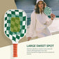 White And Green Vertical Stripes Carbon Fiber Paddle Set - 2 Paddles, 4 Balls, and Carry Bag