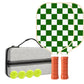 White And Green Checkered Carbon Fiber Pickleball Paddle Set
