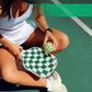 White And Green Checkered Carbon Fiber Pickleball Paddle Set