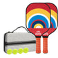 Colourful Arch Fiberglass Paddle Set - 2 Paddles, 4 Balls, and Portable Carry Bag