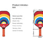 Colourful Arch Fiberglass Paddle Set - 2 Paddles, 4 Balls, and Portable Carry Bag