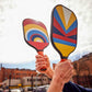 Colourful Arch Fiberglass Paddle Set - 2 Paddles, 4 Balls, and Portable Carry Bag