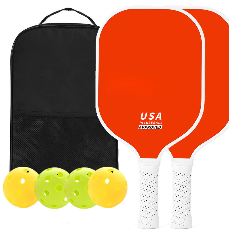 Orange Fiberglass Paddle Set - 2 Paddles, 4 Balls, and Carry Bag