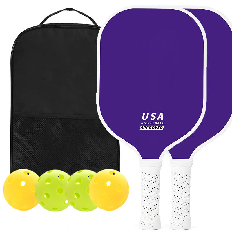 Purple Fiberglass Pickleball Paddle Set - 2 Paddles, 4 Balls, and Carry Bag