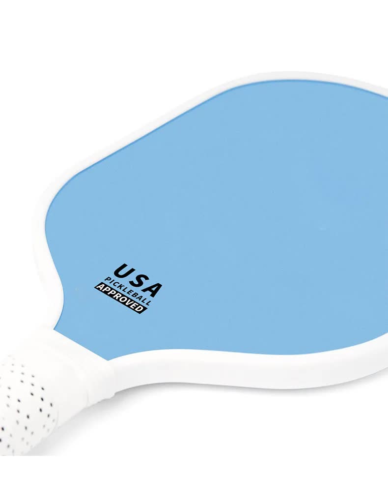 Bright Blue Fiberglass Pickleball Paddle Set - 2 Paddles, 4 Balls, and Carry Bag