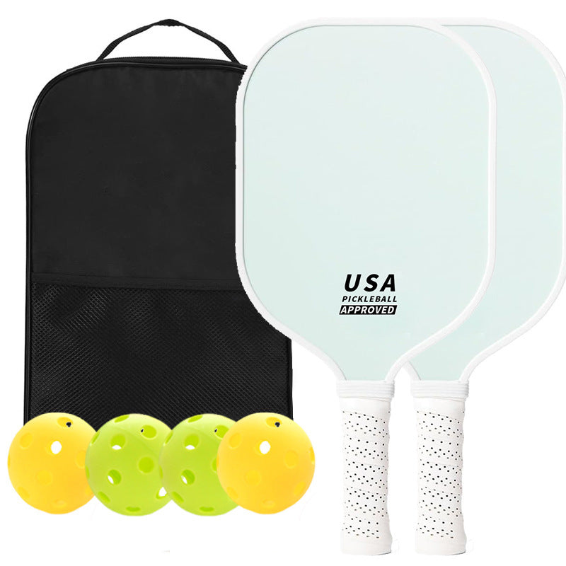 Light Green Fiberglass Paddle Set - 2 Paddles, 4 Balls, and Carry Bag