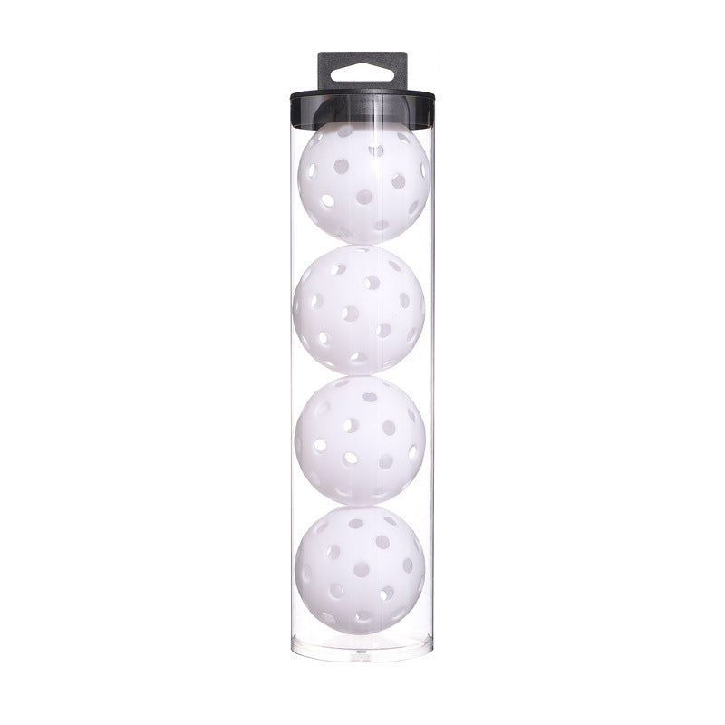 White Pickleball Balls 4-Packs with Carry Tube x 2 (8 balls in total)
