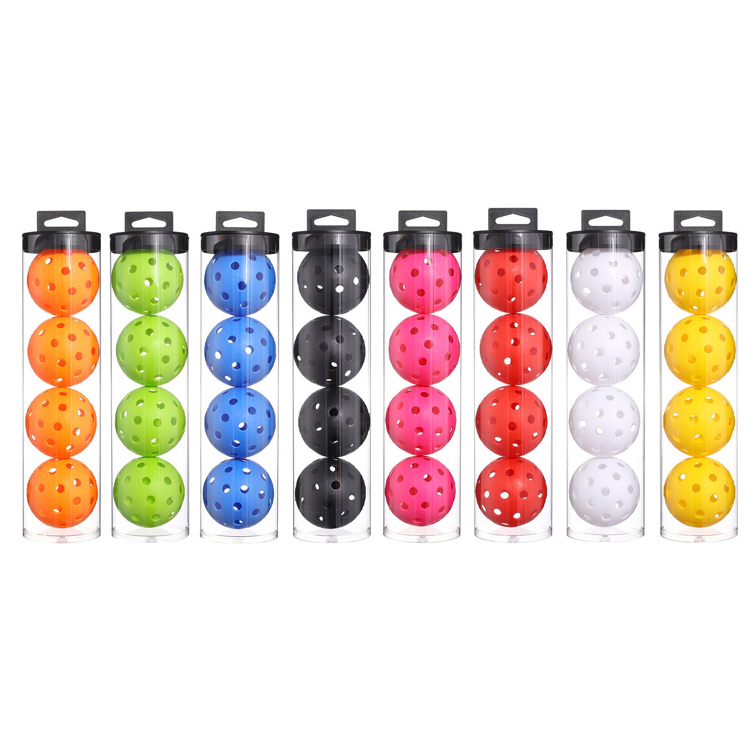 2 Tubes Green Outdoor Pickleball Balls 4-Pack - Durable 40-Hole Design with Carry Tube(8 balls in total)