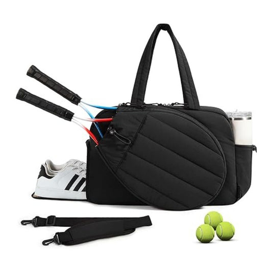 Black Pickleball Tote Bag