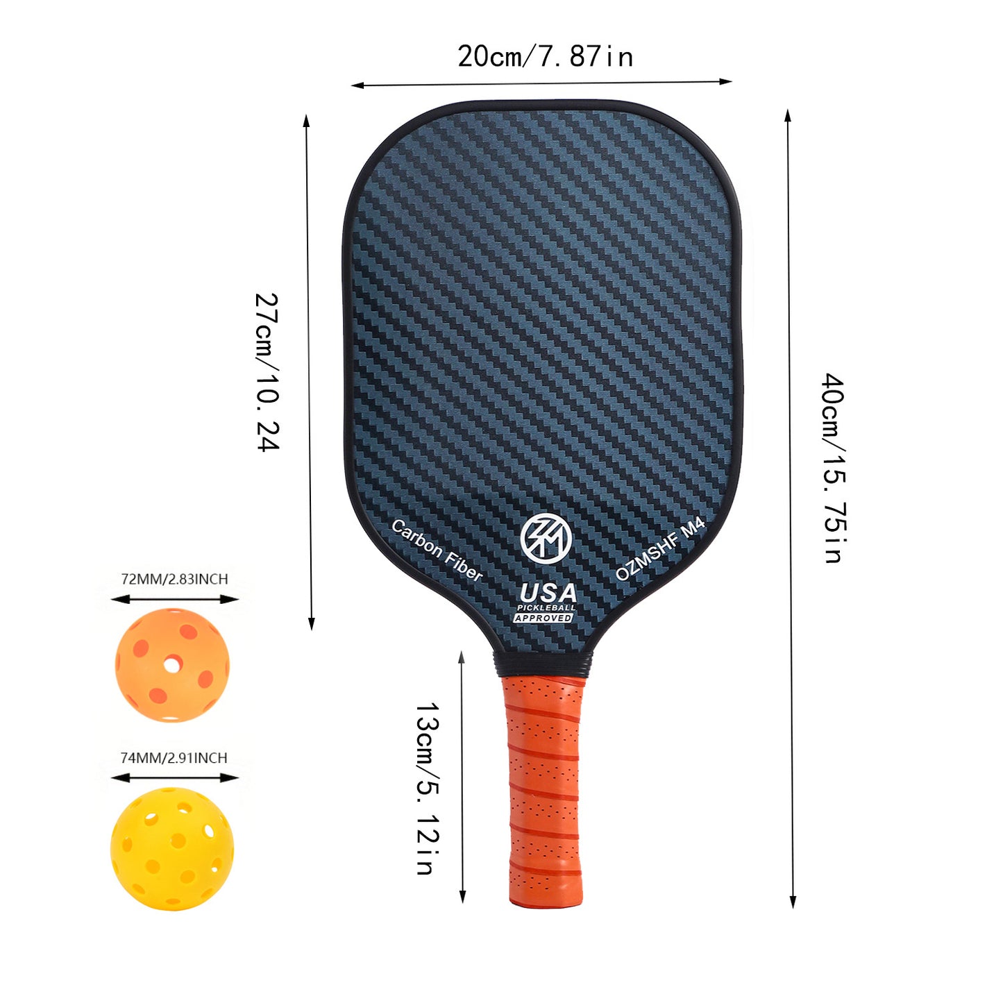 Blue Weave Carbon Fiber Pickleball Paddle Set