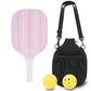 Pink & White Carbon Fiber Pickleball Paddle Set – Paddle, Balls & Carry Bag