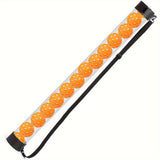 14-Piece Orange 40 Hole Pickleball Balls with Clear Pickleball Ball Retriever Tube for Indoor / Outdoor Play - No Bending Ball Collector with Shoulder Strap and Fence Hook - Practical Pickleball Court Accessory